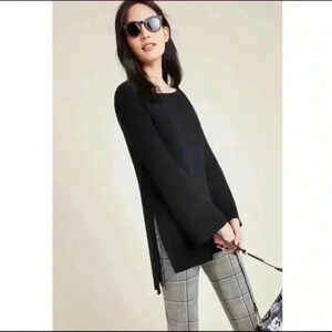 Anthropologie Elise Black Off The Shoulder Tunic Size Extra Small